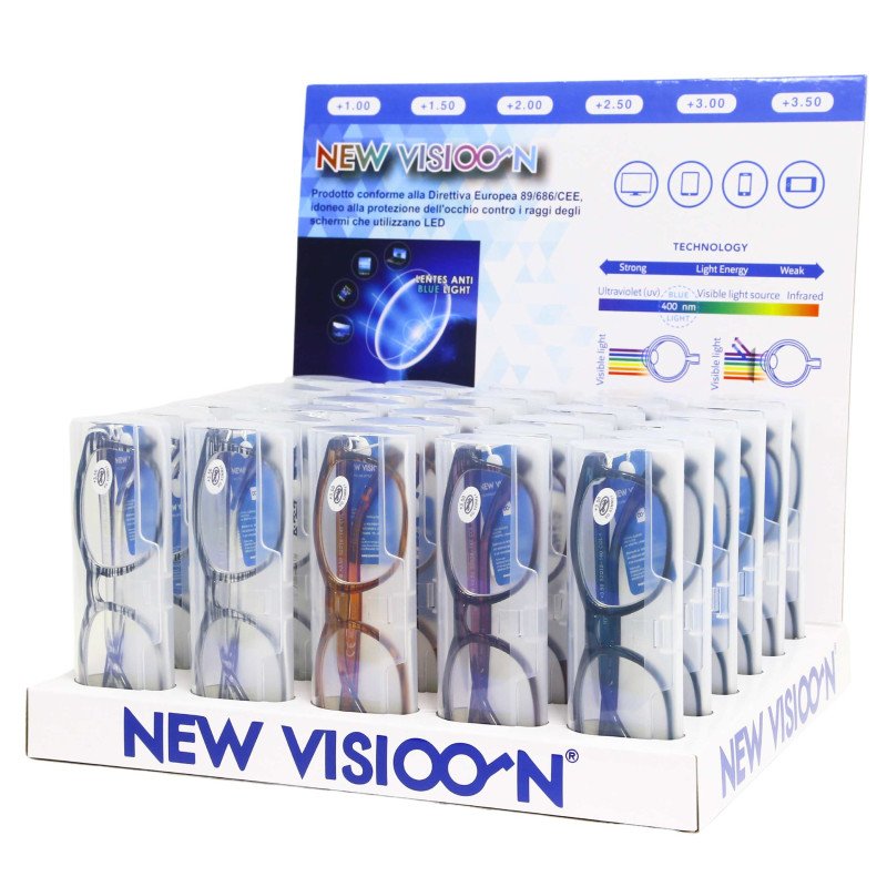 Espositore da Banco per occhiali da lettura - Anti luce blu - ESP6206-B - 30pezzi