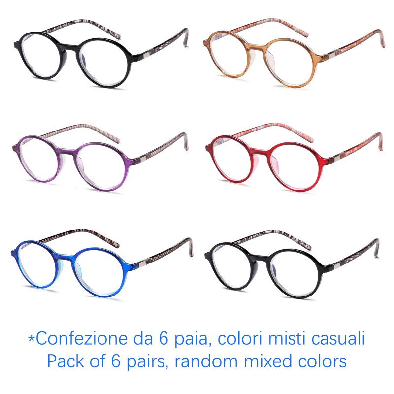 Reading glasses - Blue Light Blocking - NV1195-B - Wholesale Pack of 6