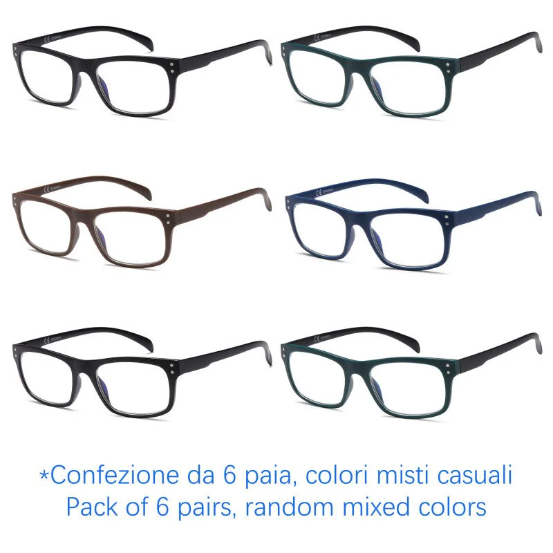 Reading glasses - blue light blocking - NV1225-B - Wholesale Pack of 6