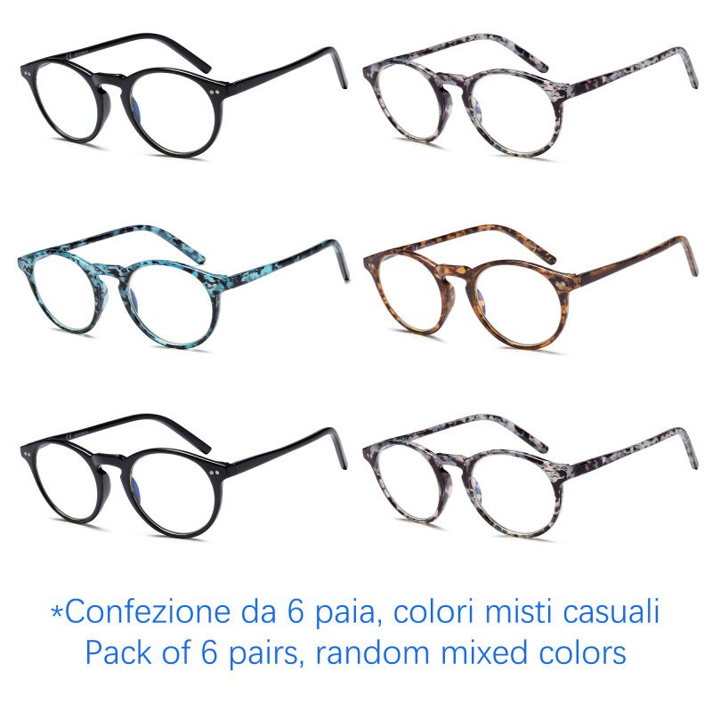 Reading glasses - blue light blocking - NV1249-B - Wholesale Pack of 6