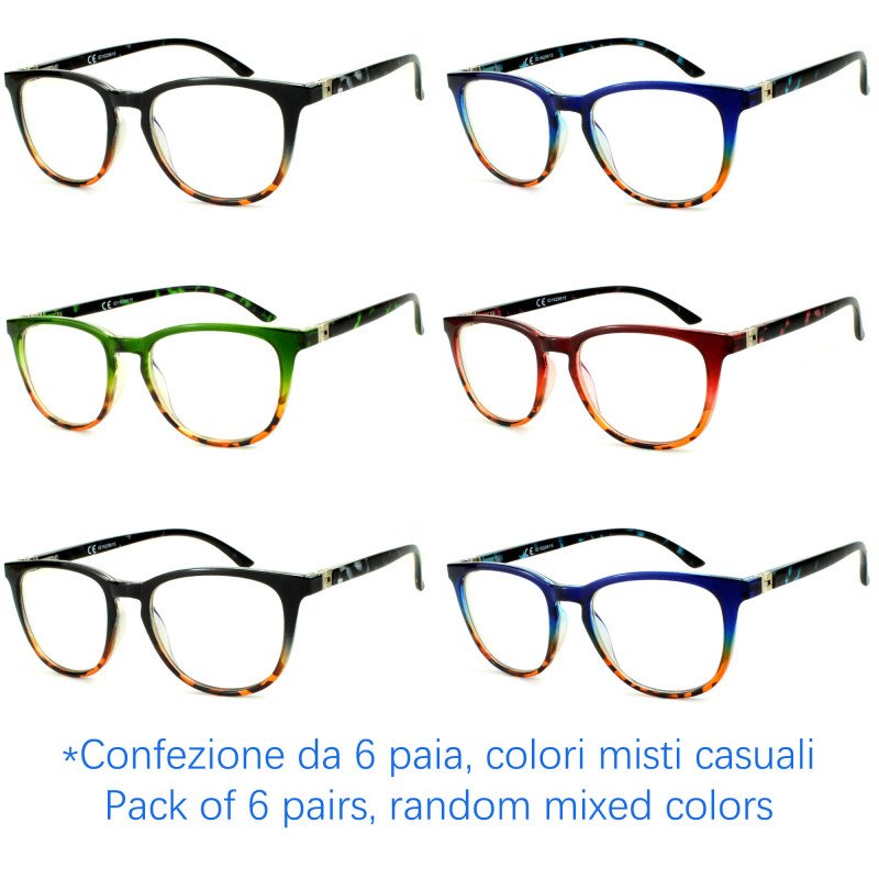 Reading glasses - Anti-reflective - Resin PC - NV5162-A - Wholesale Pack of 6