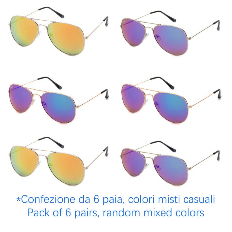 Sunglasses - protection 100% UV - N-1201B - Wholesale Pack of 6