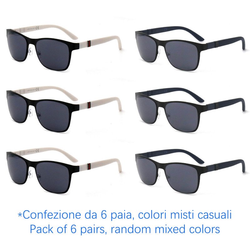 Sunglasses - protection 100% UV - N-1206B - Wholesale Pack of 6 Sunglasses - protection 100% UV - N-1206B - Wholesale Pack of 6