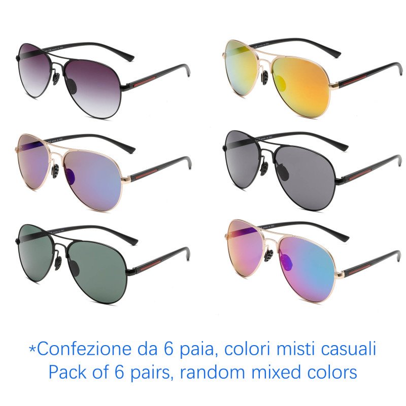 Sunglasses - protection 100% UV - N-1229A - Wholesale Pack of 6