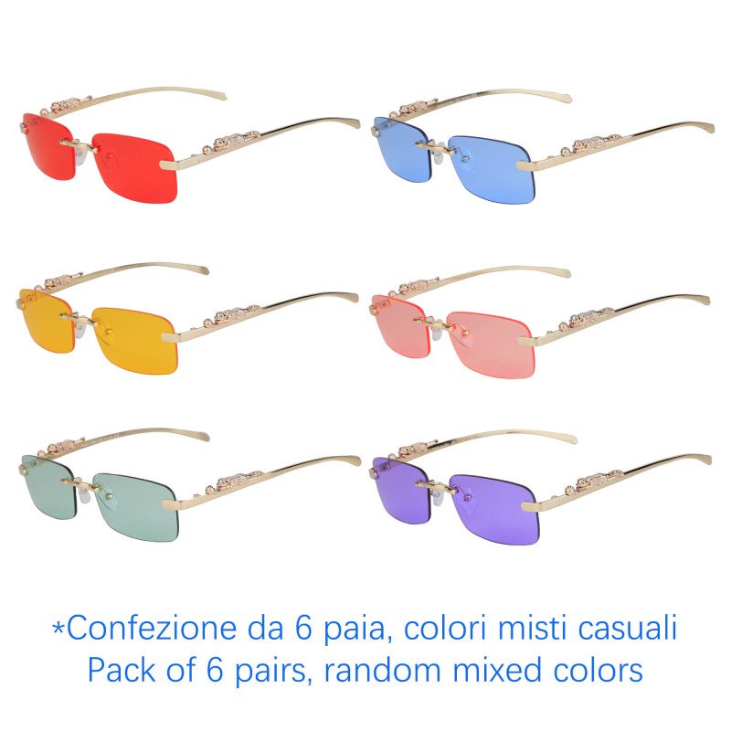 Sunglasses - protection 100% UV - N-1243A - Wholesale Pack of 6