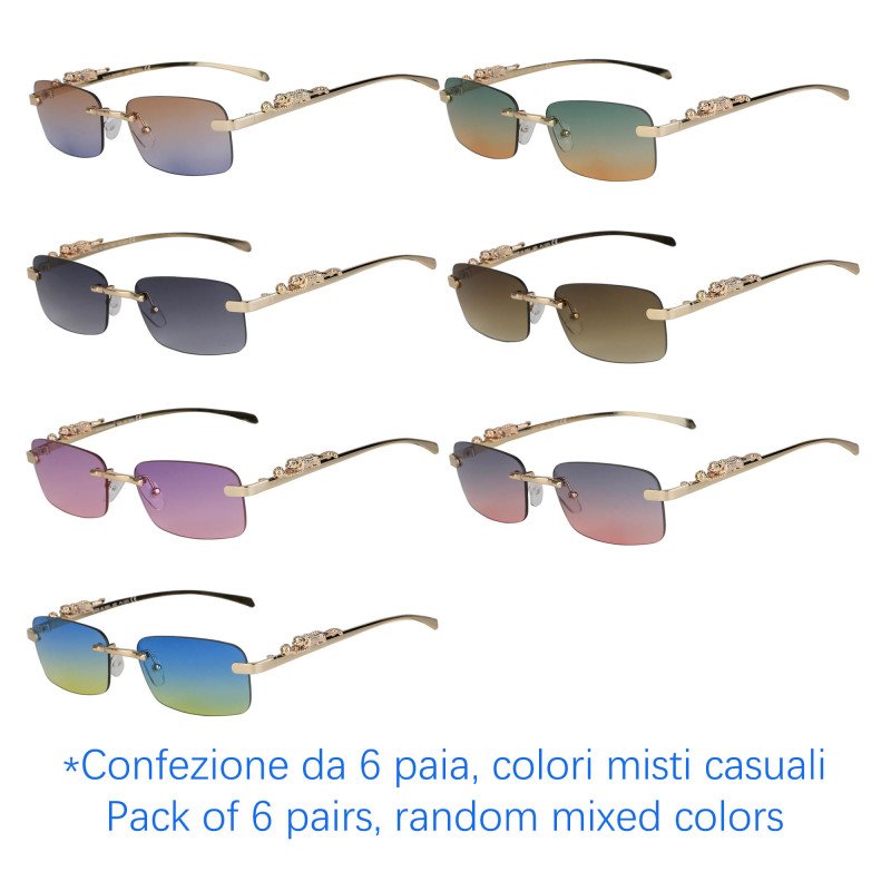 Sunglasses - protection 100% UV - N-1243C - Wholesale Pack of 6