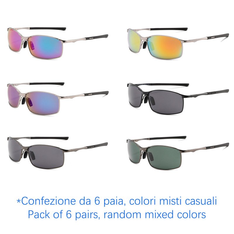 Sunglasses - protection 100% UV - N-1252 - Wholesale Pack of 6 Sunglasses - protection 100% UV - N-1252 - Wholesale Pack of 6