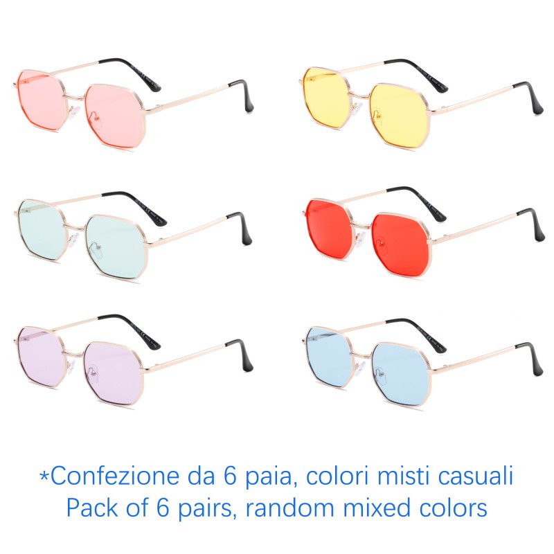 Occhiali da sole - protezione 100% UV400 - N-1263A - Confezione da 6 Paia