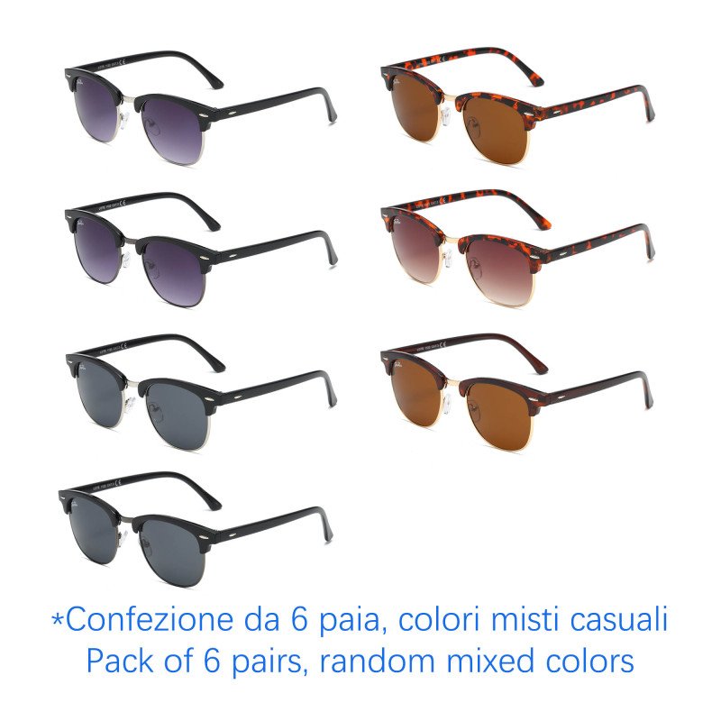 Sunglasses - protection 100% UV - N-1508A - Wholesale Pack of 6 Sunglasses - protection 100% UV - N-1508A - Wholesale Pack of 6