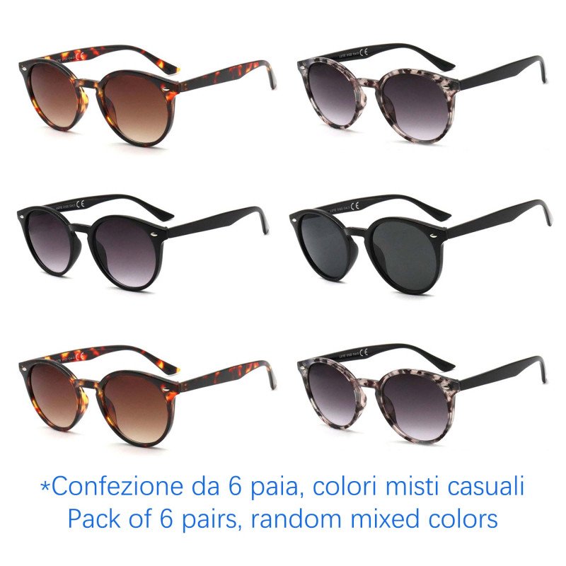 Sunglasses - protection 100% UV - N-1557A - Wholesale Pack of 6 Sunglasses - protection 100% UV - N-1557A - Wholesale Pack of 6