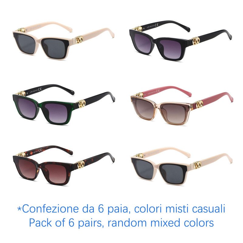 Sunglasses - protection 100% UV - N-1679 - Wholesale Pack of 6 Sunglasses - protection 100% UV - N-1679 - Wholesale Pack of 6