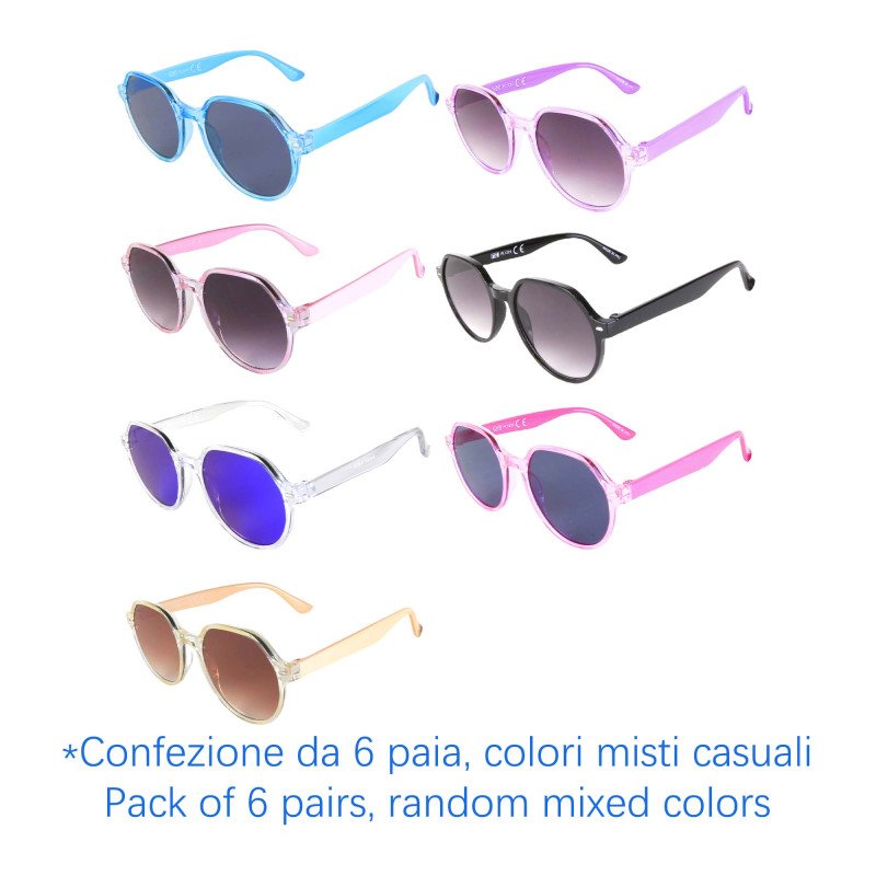 Sunglasses - protection 100% UV - N-K207 - Wholesale Pack of 6 Sunglasses - protection 100% UV - N-K207 - Wholesale Pack of 6