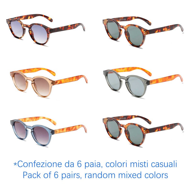 Occhiali da sole - protezione 100% UV400 - N-2318A - Confezione da 6 Paia