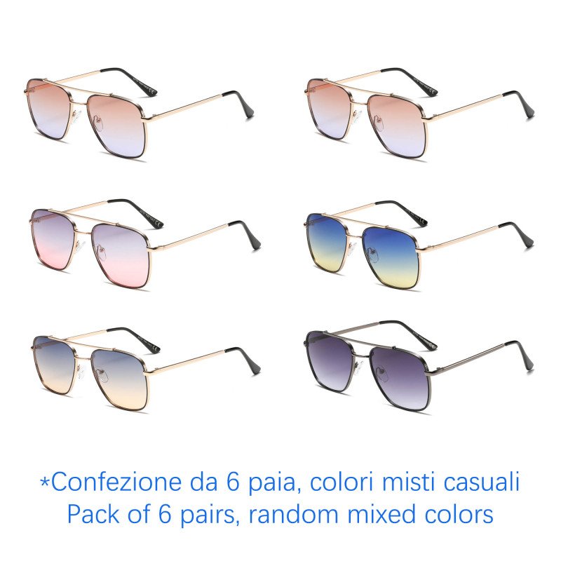 Occhiali da sole - protezione 100% UV400 - N-2624 - Confezione da 6 Paia
