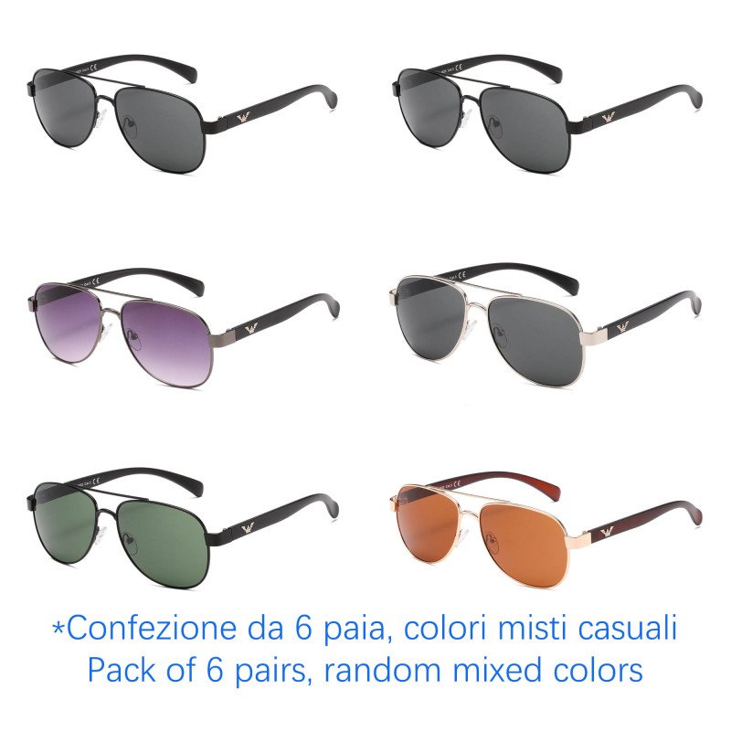Sunglasses - protection 100% UV - N-2626 - Wholesale Pack of 6 Sunglasses - protection 100% UV - N-2626 - Wholesale Pack of 6