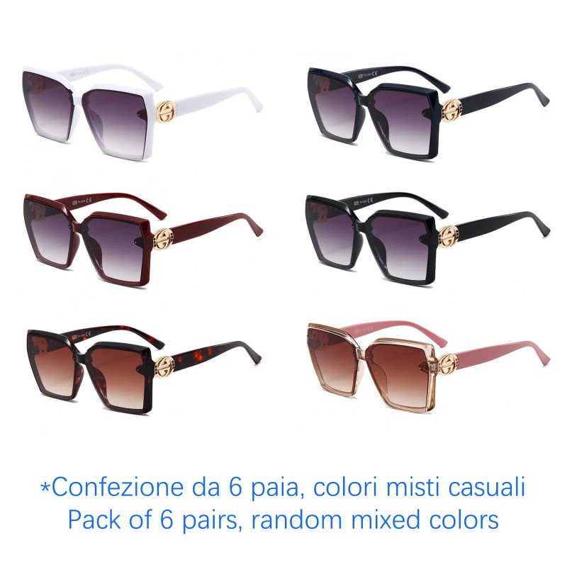 Occhiali da sole - protezione 100% UV400 - N-2696 - Confezione da 6 Paia Occhiali da sole - protezione 100% UV400 - N-2696 - Confezione da 6 Paia