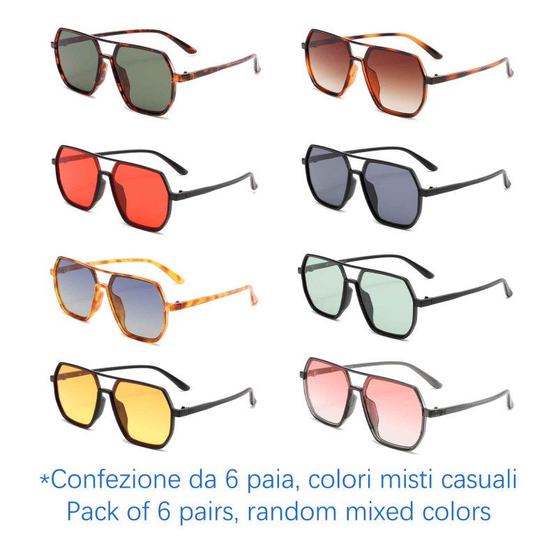 Occhiali da sole - protezione 100% UV400 - N-3802 - Confezione da 6 Paia Occhiali da sole - protezione 100% UV400 - N-3802 - Confezione da 6 Paia