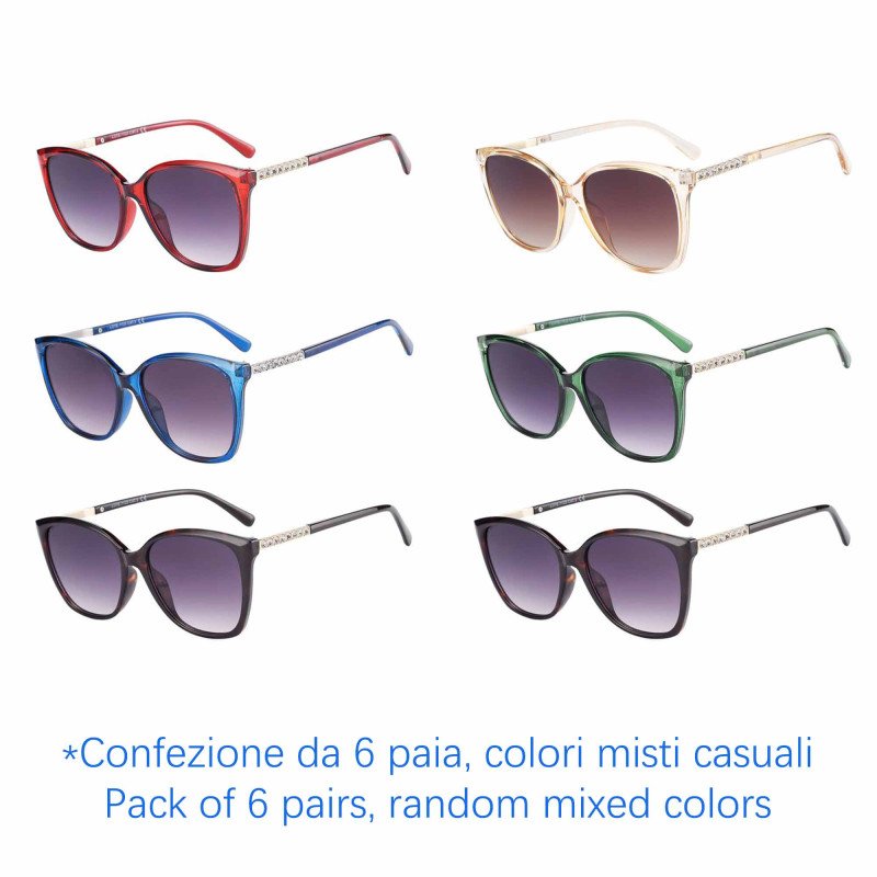 Sunglasses - protection 100% UV - N-3820 - Wholesale Pack of 6 Sunglasses - protection 100% UV - N-3820 - Wholesale Pack of 6