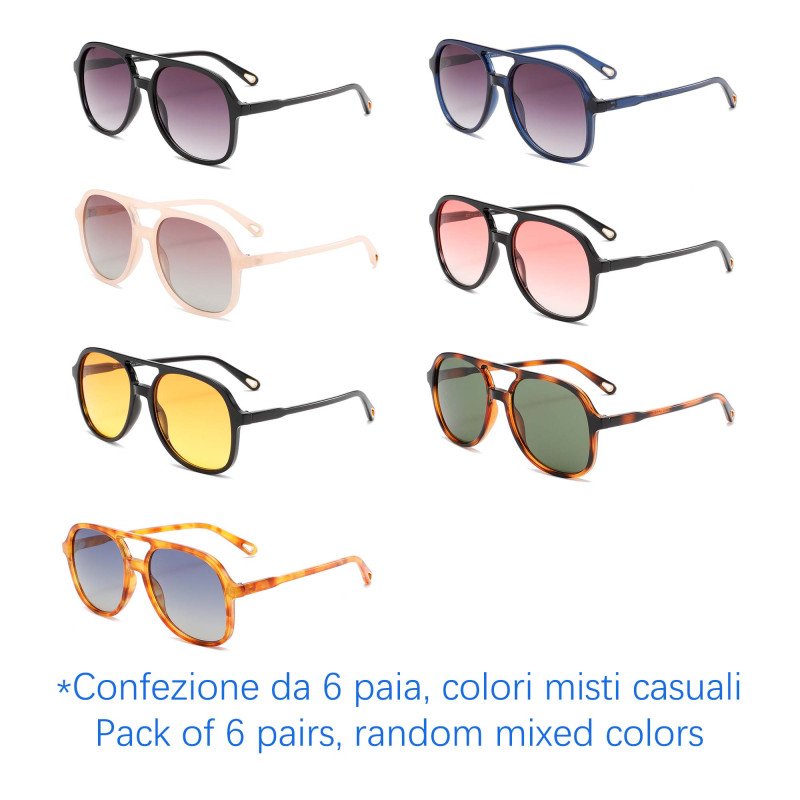 Occhiali da sole - protezione 100% UV400 - N-3842 - Confezione da 6 Paia