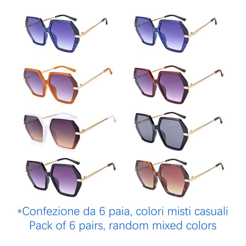 Occhiali da sole - protezione 100% UV400 - N-513 - Confezione da 6 Paia Occhiali da sole - protezione 100% UV400 - N-513 - Confezione da 6 Paia