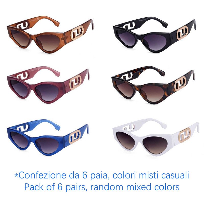 Occhiali da sole - protezione 100% UV400 - N-612 - Confezione da 6 Paia Occhiali da sole - protezione 100% UV400 - N-612 - Confezione da 6 Paia