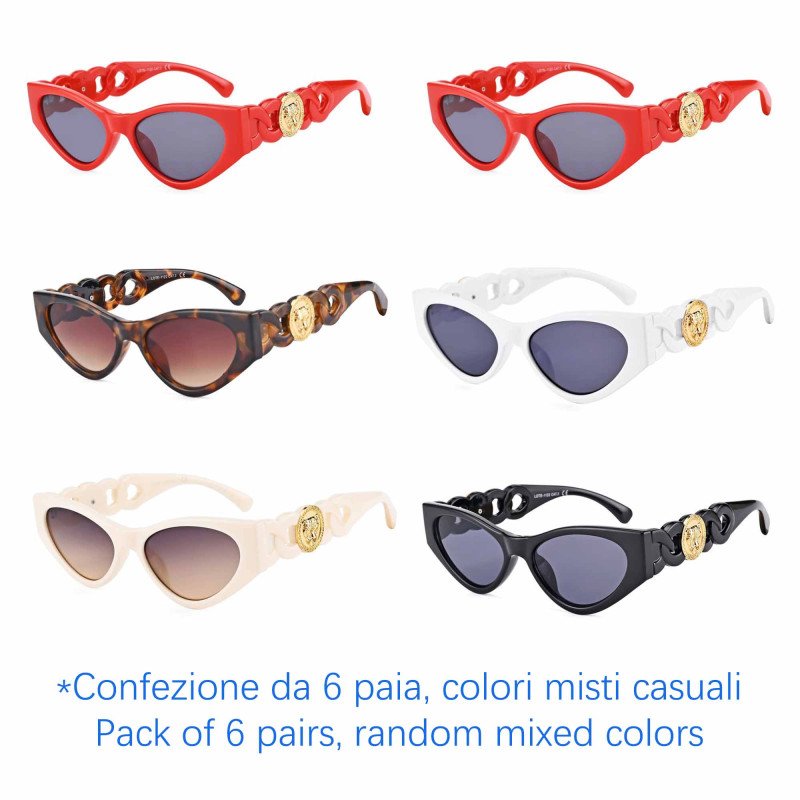 Occhiali da sole - protezione 100% UV400 - N-678 - Confezione da 6 Paia Occhiali da sole - protezione 100% UV400 - N-678 - Confezione da 6 Paia