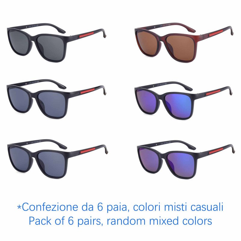 Occhiali da sole - protezione 100% UV400 - N-734 - Confezione da 6 Paia