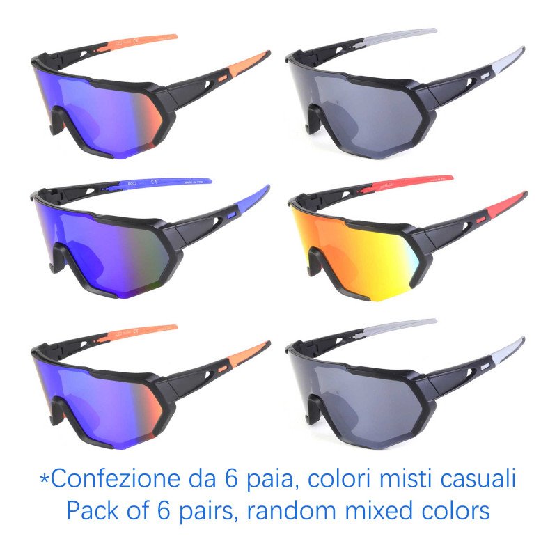 Occhiali da sole - Sportivi - N-8927 - Confezione da 6 Paia Occhiali da sole - Sportivi - N-8927 - Confezione da 6 Paia
